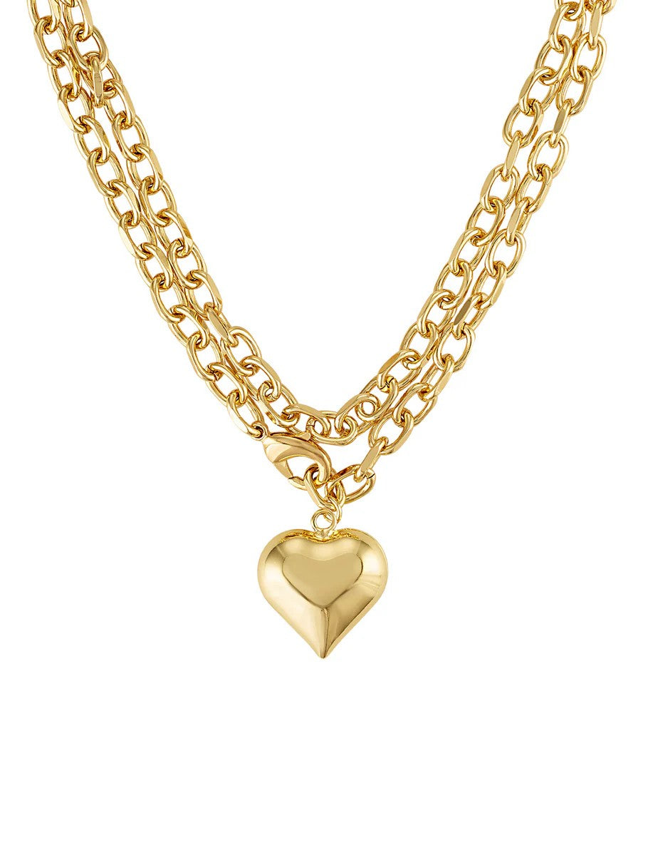 Poppy Puffy Heart Necklace